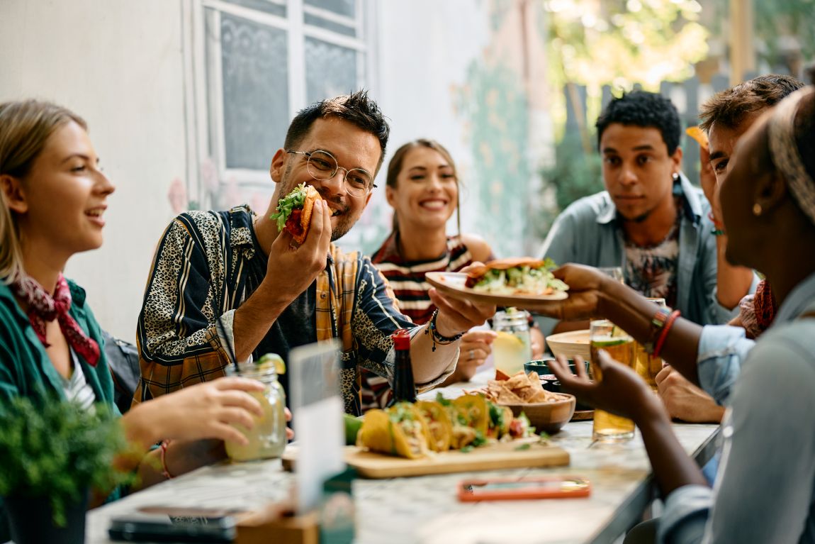 gastroesophageal reflux disease group of adults sharing a meal
